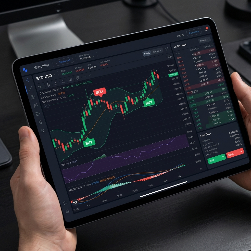 Trading chart with signals